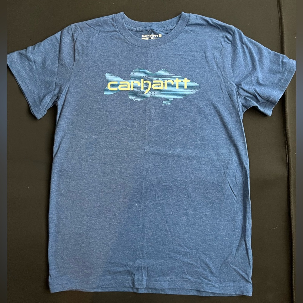 Carhartt Blue Tee with Fish Graphic